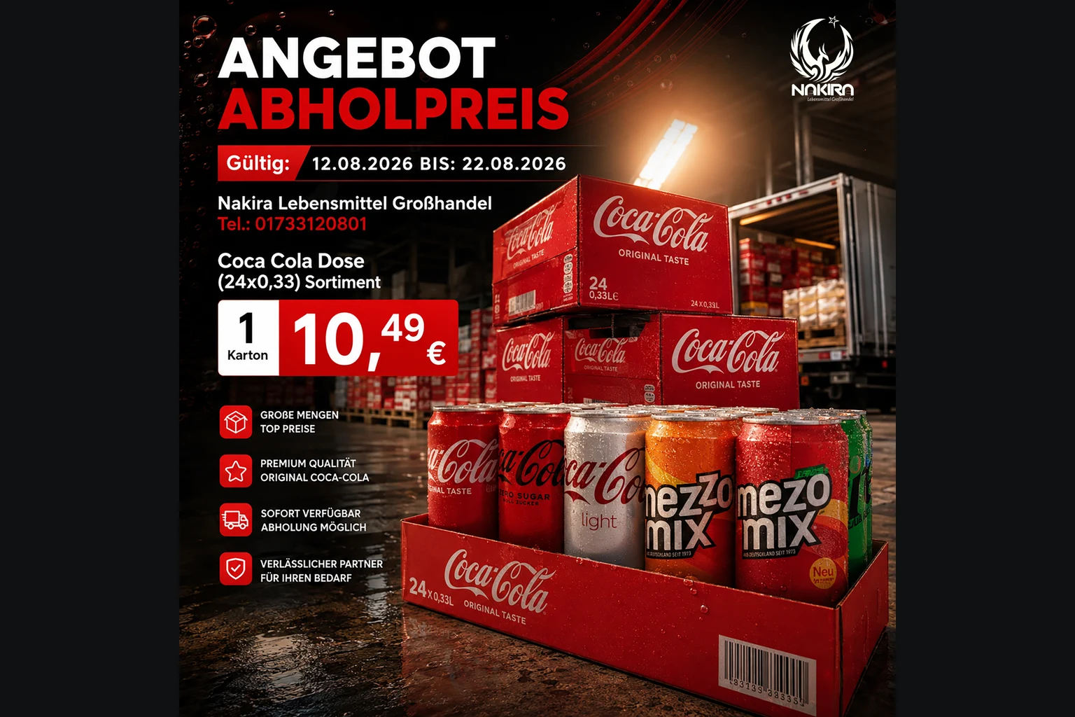 Nakira Lebensmittel için hazırlanan Coca-Cola kampanya paylaşımı