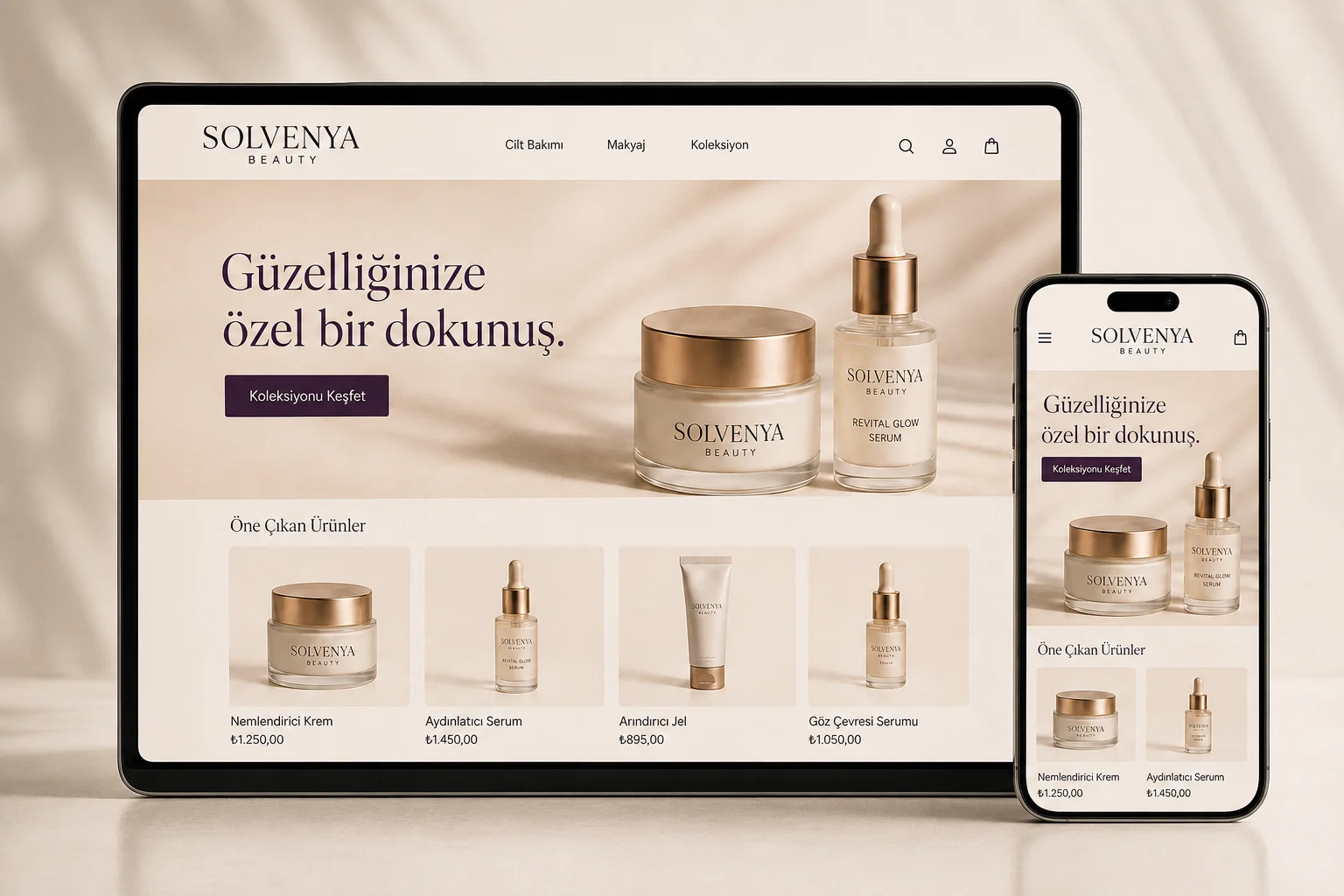 Solvenya Beauty — Web Development & Graphic Design by Nexvera Creative Studio