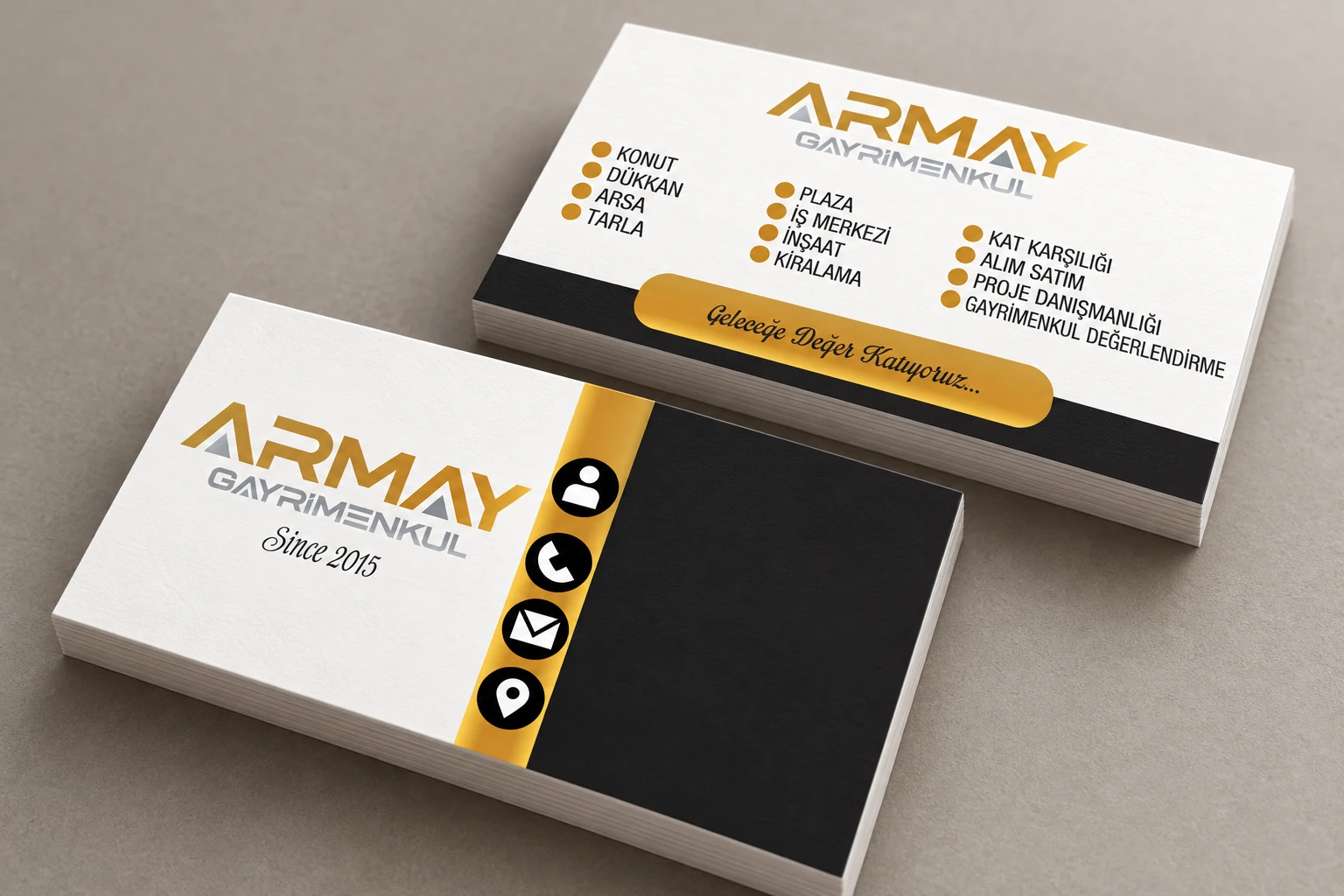 Armay Gayrimenkul — kişisel bilgiler çıkarılmış Kartvizit tasarımı